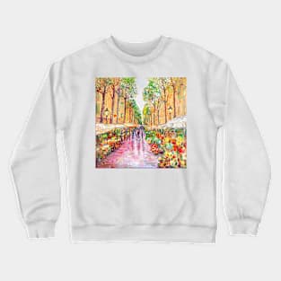 Flower Stalls. La Rambla. Barcelona Crewneck Sweatshirt